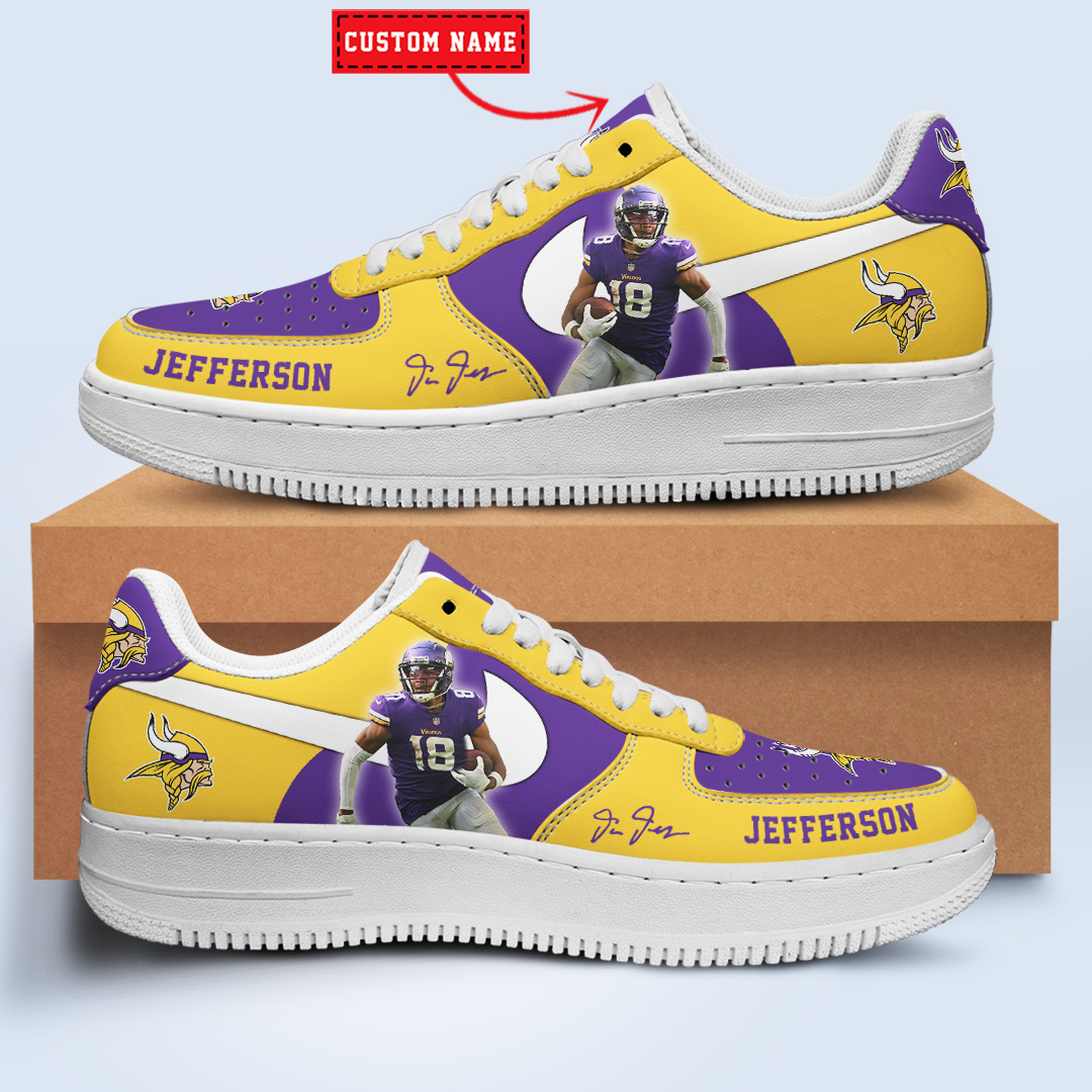 Personalized NFL Minnesota Vikings Custom Name Air Force Shoes - Tagotee