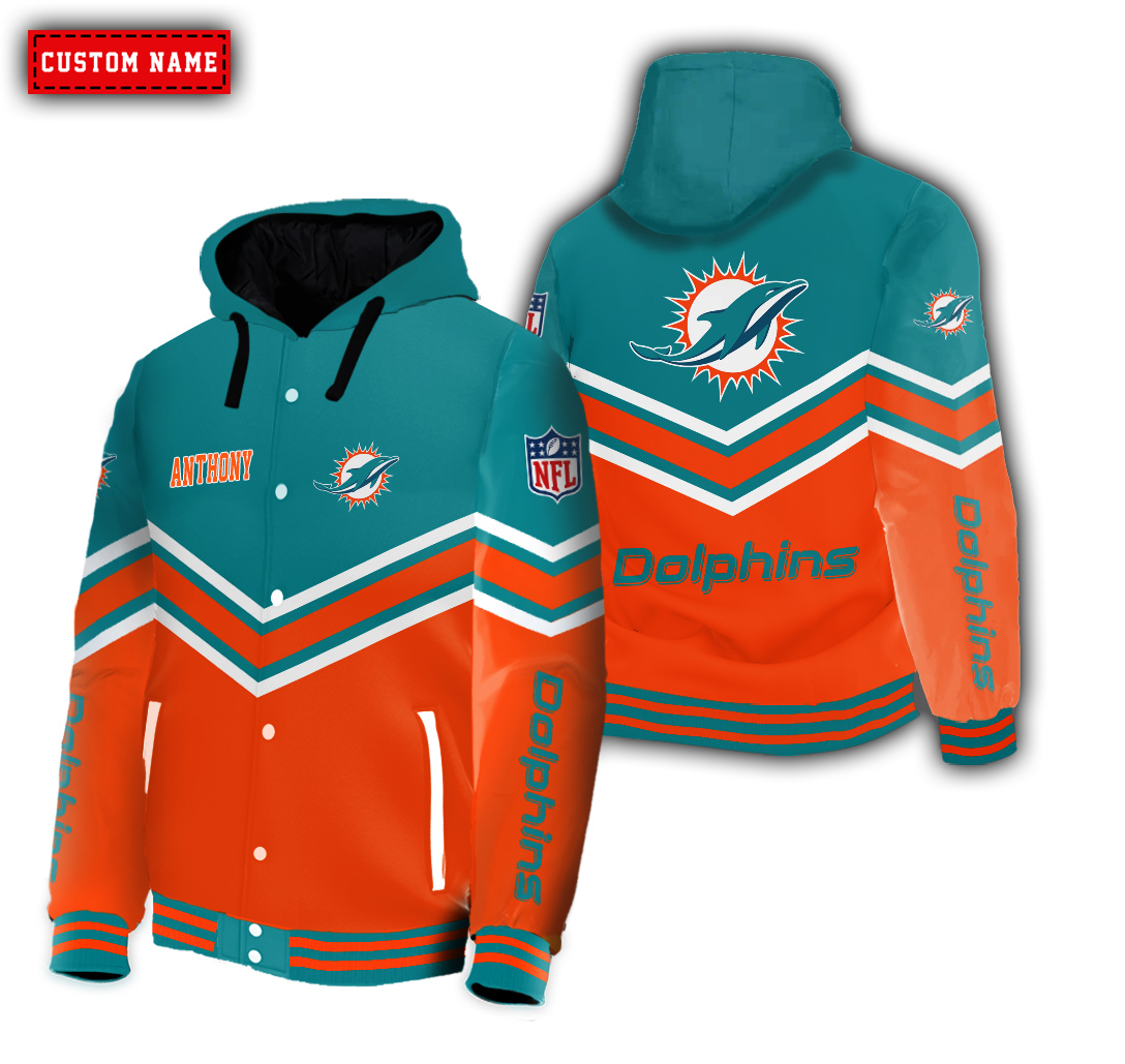 Miami Dolphins NFL Premium Combo Sport Hooded Varsity Jacket Personalized  Name M03 - Zezu Store