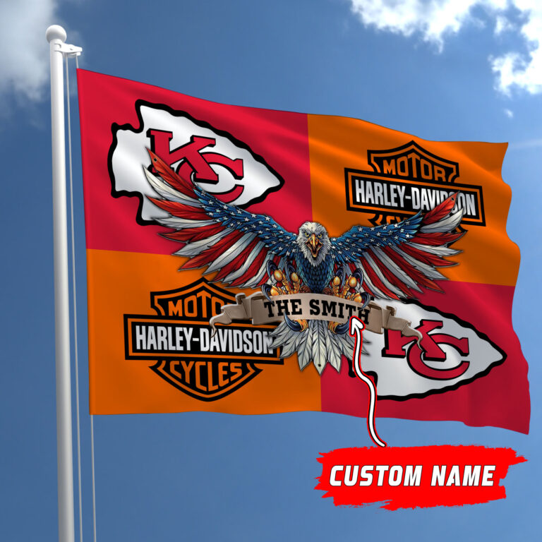 Kansas City Chiefs NFL Harley davidson Premium House Flag M04 - Zezu Store