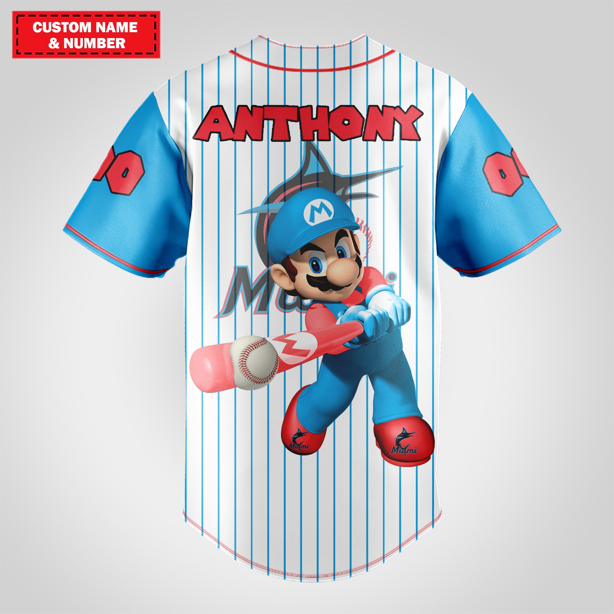 Custom Miami Marlins MLB Jersey Shirt with Mario